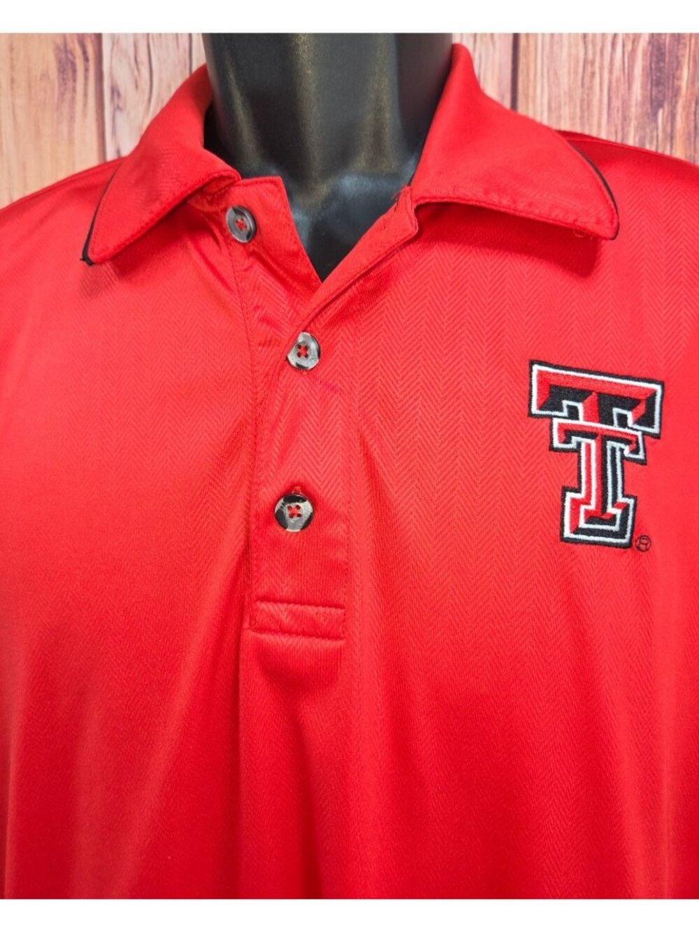 Champion Texas Tech Red Raiders Red Polo Shirt Mens Small Athleticwear - Picture 4 of 9